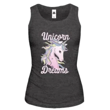 Жіноча майка з єдинорогом і написом "Unicorn Dreams"