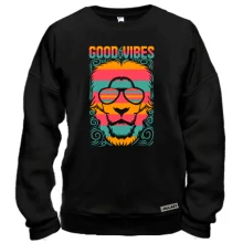 Свитшот с надписью "Good vibes" и львом