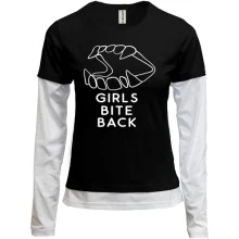 Комбинированный лонгслив Girls bite back Девочки кусают в ответ