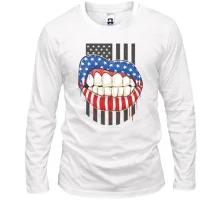 Лонгслів American lips Американський флаг Вуста