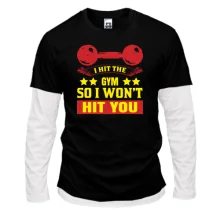 Комбинированный лонгслив I hit the gym So I want hit you