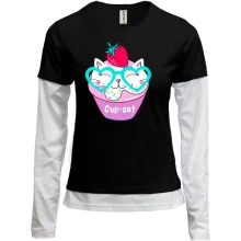 Комбинированный лонгслив Cup Cat