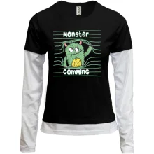 Комбинированный лонгслив Monster coming