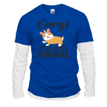 Мужской лонгслив Комби Corgi - is my spirit animal