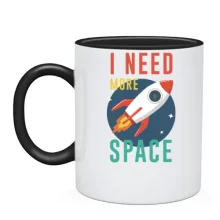Чашка I need more space с ракетой