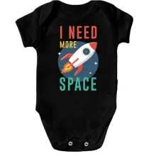 Дитяче боді I need more space з ракетою