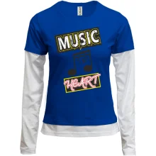 Комбинированный лонгслив Music is my heart