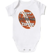 Детское боди Scream coffee