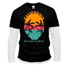 Комбінований лонгслів з написом "California Santa Maria Beach"