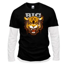 Мужской лонгслив Комби BIG с рычащим тигром