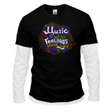 Комбинированный лонгслив Music is what Feelings sound like