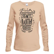 Лонгслів Start with coffee