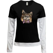 Комбінований лонгслів Cat Hipster Mind