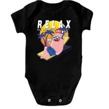 Детское боди с человечком и надписью Relax