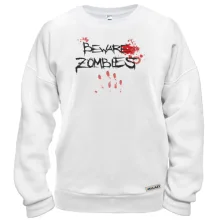 Свитшот Beware Zombies с кровавым отпечатком