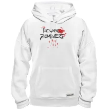 Толстовка Beware Zombies с кровавым отпечатком