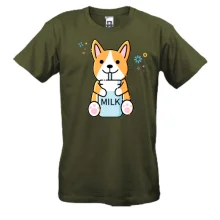 Футболка Corgi drinks Milk