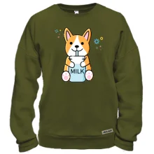 Світшот Corgi drinks Milk