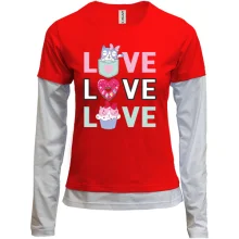 Комбинированный лонгслив Love Love Love