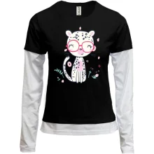 Комбинированный лонгслив Cute Leopard