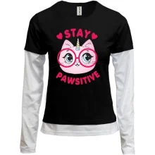 Комбинированный лонгслив Stay Pawsitive