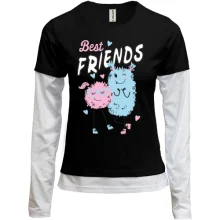 Комбинированный лонгслив Pink and Blue Best Friends
