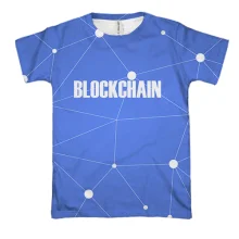 3D футболка Blockchain із цифровою мережею