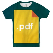 Детская 3D футболка с надписью PDF