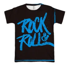 3D футболка Rock & Roll в стиле голубого граффити