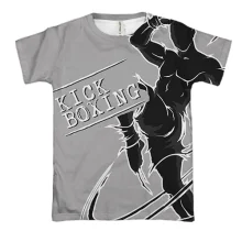 3D футболка Kick Boxing із силуетом бійця