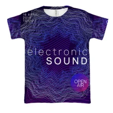 3D футболка Electronic sound