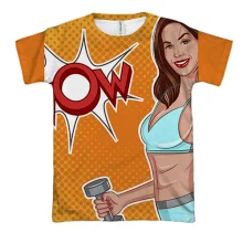 3D футболка Fitness girl wow