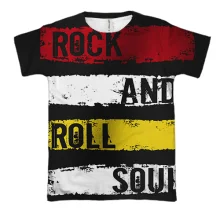 3D футболка rock and roll soul