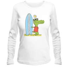 Женский лонгслив Crocodile surfer