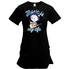 Подовжена футболка Music is My Life