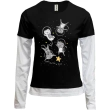 Комбинированный лонгслив Let's get lost in Space