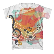 3D футболка з акварельними нотами