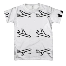 3D футболка с иконками самолетов
