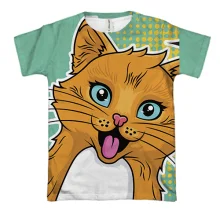 3D футболка з рудим котом
