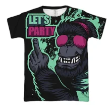 3D футболка Lets party monkey