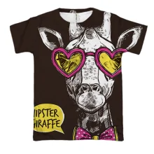 3D футболка з хіпстера жирафом