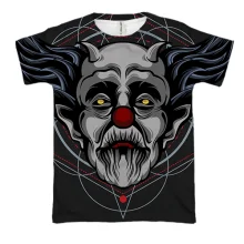3D футболка с грустным клоуном