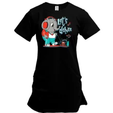 Удлиненная футболка Let's Dance with an elephant
