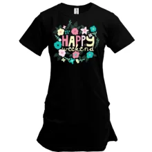 Подовжена футболка Happy Weekend