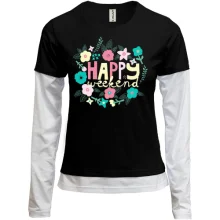 Комбинированный лонгслив Happy Weekend