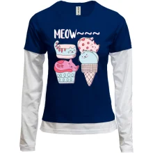 Комбинированный лонгслив MEOW Cats
