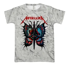 3D футболка Metallica с бабочкой