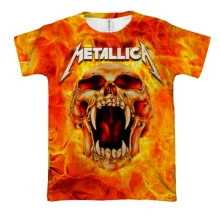 3D футболка Metallica (огненный череп)