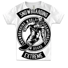 Детская 3D футболка Snowboarding extreme
