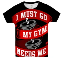 Детская 3D футболка I must go my gym needs me